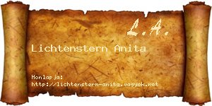 Lichtenstern Anita névjegykártya
