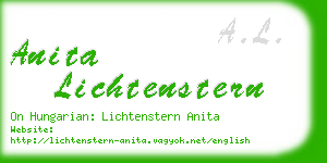 anita lichtenstern business card